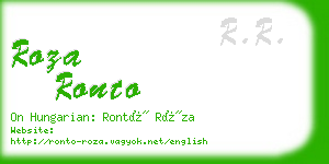 roza ronto business card